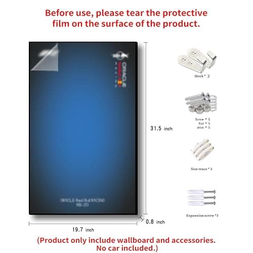 iLuane Display Wallboard for Lego Technic Oracle Red Bull Racing Car 42206, Adult Collectibles Wall Mount, Home or Office Décor, Gradient Color (No Car Included) thumbnail 2
