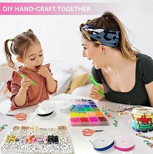 BeadzBoxx 15700 Pcs Clay Beads Bracelet Making Kit, 84 Colours 6mm Preppy Beads for Jewellery Making, Friendship Bracelet Kits, Flat Heishi Bead for Bracelet Arts and Crafts Gifts for Teen Girls thumbnail 6