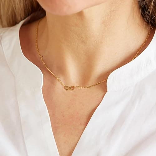 LLWOM Gold Necklace for Women-14k Gold Plated Infinity Necklace Star Of David Necklace Evil Eye Cross Pendants Heart Dainty Gold Necklace For Women thumbnail 4
