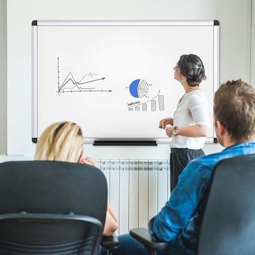 VIZ-PRO Magnetic White Board, Dry Erase Board 24 X 18 Inches, Whiteboard with Silver Aluminium Frame thumbnail 7