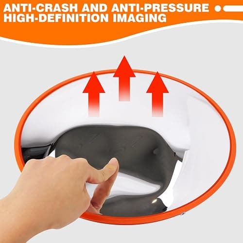 Convex Mirrors for Blind Spot - 30 cm Diameter - Round - Wall Mounted Unbreakable Surveillance Security Curved Mirror - 130 Degree Wide Angle thumbnail 4