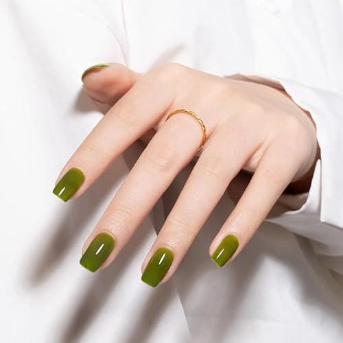 MAYCHAO 15ML Jelly Green Gel Nail Polish 1Pc Transparent Green Gel Polish Soak Off UV LED Translucent Nail Varnish Neutral Color for Nail Art Starter Manicure Salon DIY at Home, 0.5 OZ thumbnail 5