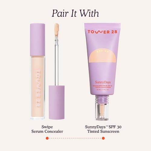 Tower 28 Swipe Serum Hydrating Concealer, 3.0 Light/Warm Peach (0.22 oz) | Hydrating Medium Coverage Concealer & Under Eye Brightener with Hyaluronic Acid & Centella, Face Makeup for Sensitive Skin thumbnail 9