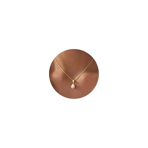 Yoosteel Gold Pearl Necklaces for Women - Dainty 14K Gold Plated Pearl Choker Pendant Necklace for Women Trendy Gold Simple Elegant Necklaces Bridesmaid Wedding Gifts Jewelry thumbnail 2