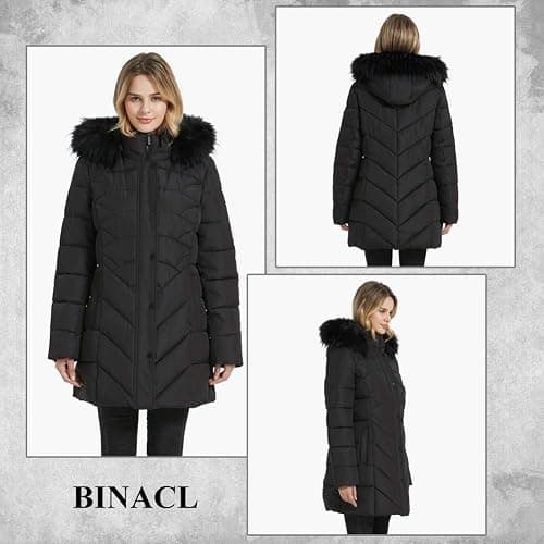 BINACL Women's Winter Warm Thicken Long Outwear Pockets Coat Parka Jacket XS-3XL thumbnail 2