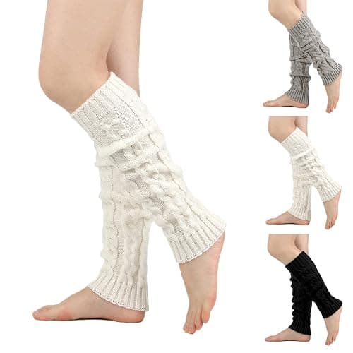 Elandy Knit Winter Thermal Warm Leg Warmers-Long Socks Boot Cuffs Topper Legging Pads For Women Lady Girls Best Xmas Gift thumbnail 5