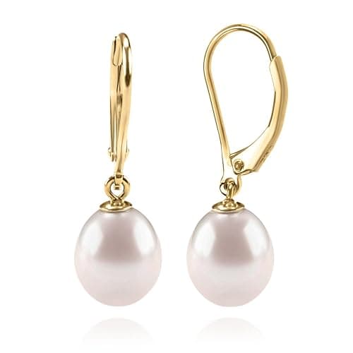 PAVOI Handpicked AAA+ Quality Freshwater Cultured Pearl Earrings Leverback Dangle Stud Pearl Earrings - Image 1