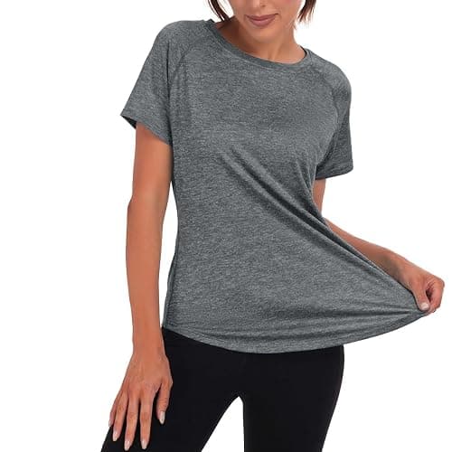 Jlowesun Women's Gym Shirts, Short Sleeve Lightweight Moisture Wicking Quick Dry Back Mesh Loose Fit Sports Tops for Ladies thumbnail 4