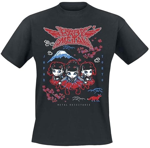 Babymetal T Shirt Distressed Band Logo Official Mens Black - Image 1