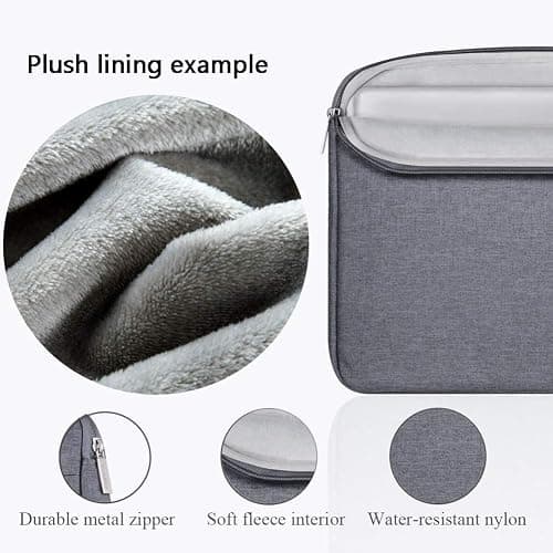 Voova Laptop Sleeve Carrying Case 14 15 Inch Compatible with MacBook Air 15 M2/M3/M4 2022-2025, MacBook Pro 15, Hp Chromebook 14, Waterproof Slim Computer Cover Bag,Grey thumbnail 4