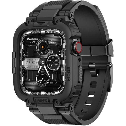 amBand M1 Sport Case Band for Apple Watch Ultra 3/2/1 & SE 3/2/1 & Series 11 10 9 8 7 6 5 4 3 49mm 46mm 45mm 44mm 42mm 41mm 40mm 38mm, Shockproof & Scratch Resistant Rugged Bumper for Men - Image 1