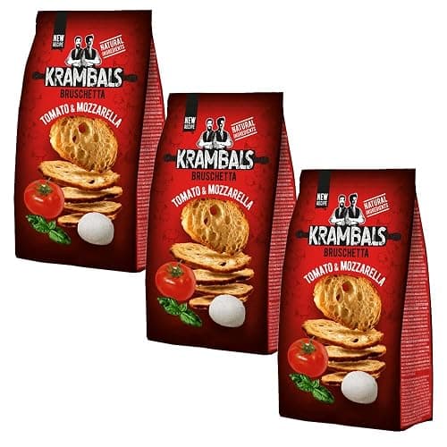 Krambals Bruschetta Tomate & Mozzarella (70g Beutel Brotchips mit Tomate & Mozzarella Geschmack) 12 Stück - Image 1