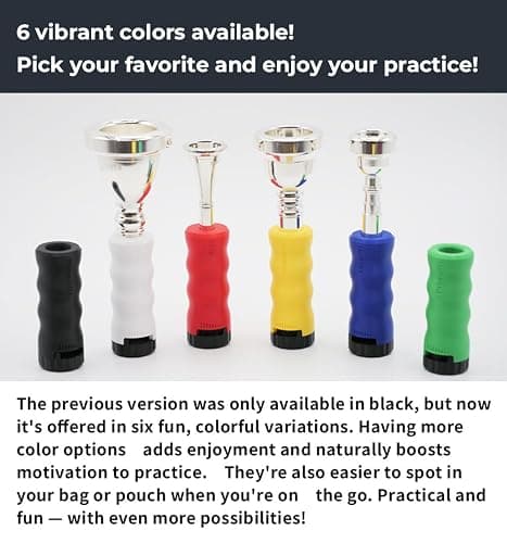 French Horn Mouthpiece Buzzing Practice Tool – Anywhere Practice & Warm-up – One-Touch Adjustable Resistance - BRASS BUZZ TRAINER (Black) thumbnail 7