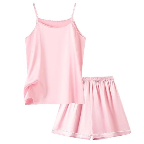 Umeyda Girls & Womens Pajamas Set Sleeveless Camisole Tank Top and Shorts 2 Piece Sleepwear Summer Outfits - Image 1