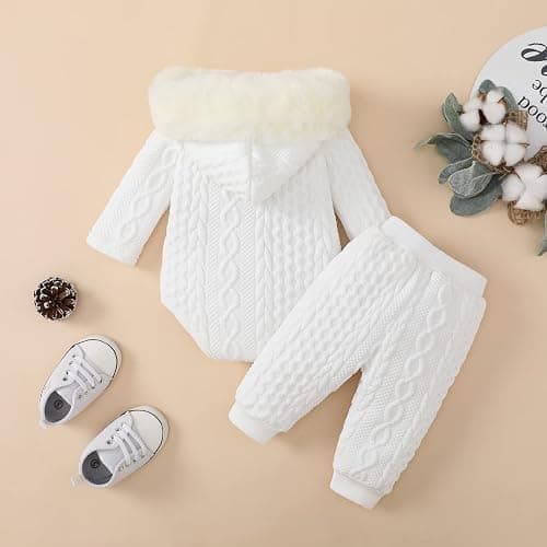 MIEKISA Baby Clothing Sets Girls Hooded Long Sleeve Romper and Pants Outfit thumbnail 9