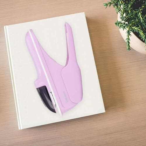 EIMSOAH Stapleless Stapler, Labor Saving Ergonomic Handle Safe for Children No Staple Binding Up to 8 Sheets, with Strong ABS Material, for Office School Home Use (Purple) thumbnail 2