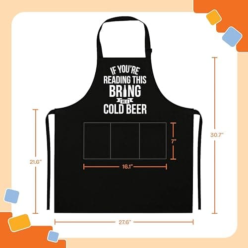 NewEleven Fathers Day Gift For Men, Dad, Husband, Him - Aprons For Men With Pockets thumbnail 3