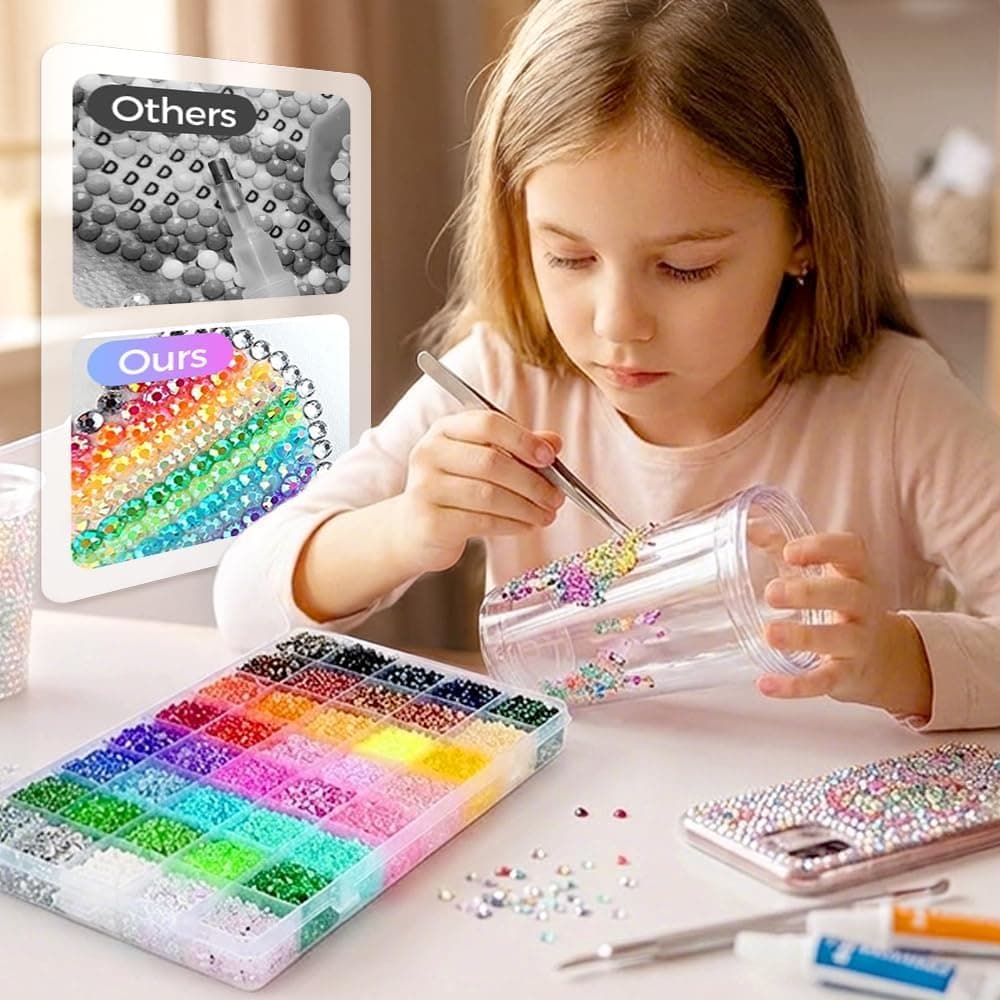 40000Pcs 40 Colors Jelly Rhinestones for Bedazzling, Multicolor 3mm Crystal with 3Pcs 10ml B7000 Jewelry Glue for Bedazzled Nail Art Crafting Makeup (40 Colors) thumbnail 3