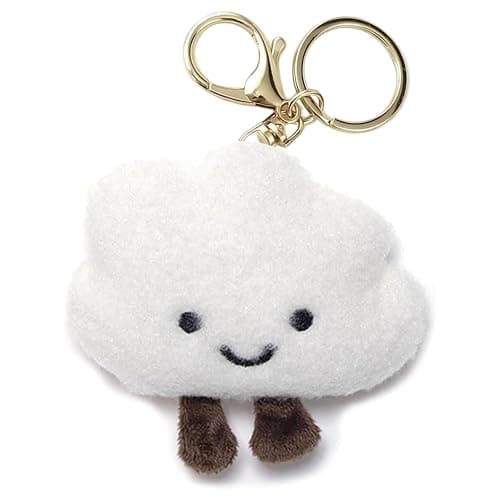 MOGITO Cute Cloud Keychain Plush Keyring, Fluffy Bag Charm Pendant for Women Girls, Soft Car Accessory for Backpack Purse Keys, plush keychain - Image 1