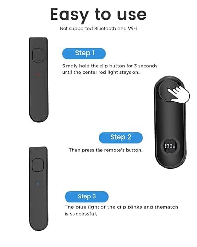 RF Remote Control Page Turner for Kindle Paperwhite Scribe Oasis Accessories, Clicker Page Turner for iPhone,Tablets Reading Camera Video Record Remote Triggers,Black thumbnail 4