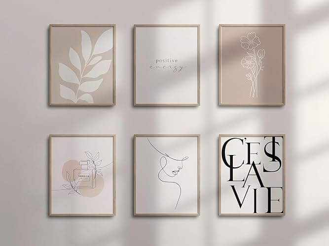Vanilla Girl Posters for Room Decor Set of 6, Clean Girl Aesthetic Wall Art, Boho Beige Posters Canvas Prints Wall Art, Minimalist Cream Prints Artwork, Abstract Brown Decor 8x10 Unframed thumbnail 4