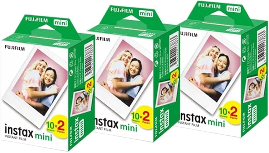 Fujifilm 16437396 Instax Mini Twin Pack Picture Format Instant Daylight Film Pack of 3 (60 Shots) - Image 1