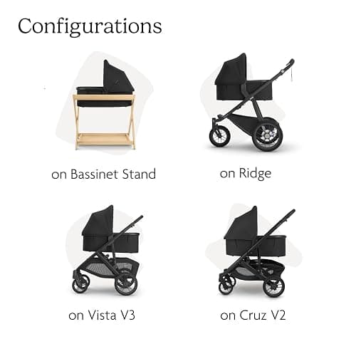 UPPAbaby Bassinet V3 - Compatible with Vista, Cruz, Ridge, Minu Strollers - Overnight Sleep Solution - Mattress, Sheet and Bug Shield Included - Declan (Oat Mélange/Silver Frame) - Declan (Oat Mélange) thumbnail 6
