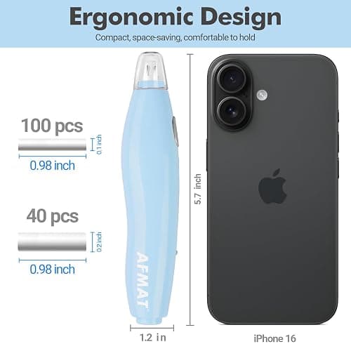 AFMAT Electric Eraser, with 140 Refills, Rechargeable Pencil Eraser for Artist, Electric Erasers for Drafting, Drawing, Painting, Sketching, Architectural Plans, Detailer Tool EE04(Light Blue) thumbnail 3