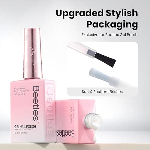 Beetles Milky White Gel Nail Polish - 15ml Hema Free Jelly Natural Nude Gel Polish Nail Concealer Sheer Translucent Effect Soak Off UV Nail Art Manicure Gift for Women thumbnail 6