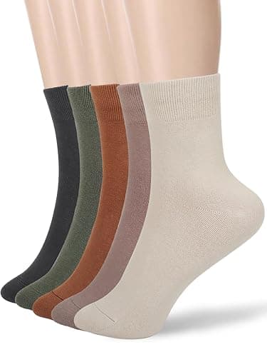 FGZ Women Thin Cotton Socks Soft Cozy Socks Cute Ankle Crew Socks 5 Pairs - Image 1