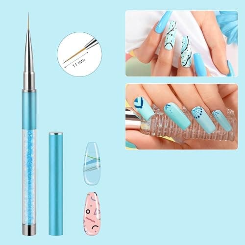 Artdone Nail Art Brushes Set,6PCS Nail Art Liner Brushes For Gel Nail polish Design pen,Nail Drawing Pens For Nail Art Tools Design Pen Small Detail Brushes thumbnail 4