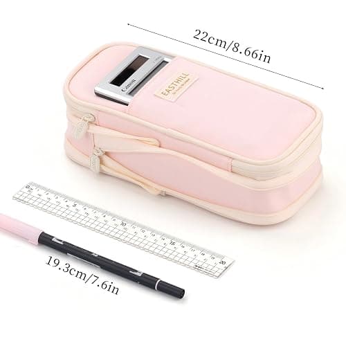 EASTHILL Big Capacity Pencil Case Large Pencil Pouch Stationery Pen Bag for Teen Girls-Pink thumbnail 4