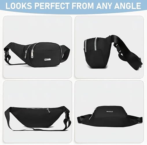 6 Pieces Crossbody Bags for Men Women, 6 Colors Adjustable Fanny Pack with Large Pockets, Waterproof Waist Money Belts, Shoulder Pouch, Portable Chest Bag for Travel Shopping Running Sport School thumbnail 8