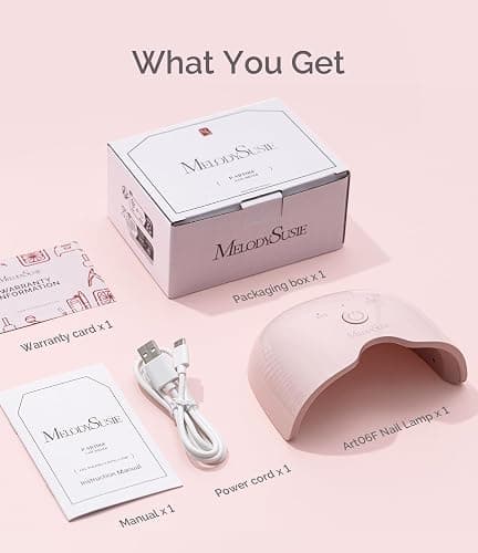 MelodySusie Small LED UV Nail Lamp with Lightweight Design, P-ART06F Nail Dryer with Simple Button Control Cures All Soft Gels at Home, Especially Half-Cured Gel, Base Coat & Top Coat Pink thumbnail 7