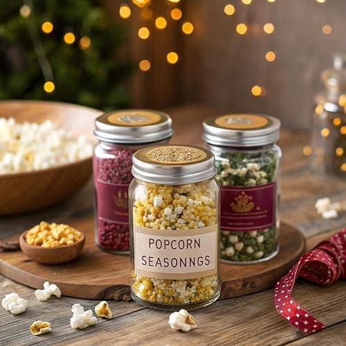 Urban Accents Movie Night Popcorn Gift Set – Includes 3 Gourmet Popcorn Kernel Varieties & 5 Flavorful Seasonings – Perfect Snack Gift Box for Parties, Holidays, or Movie Lovers thumbnail 3