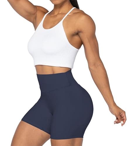 Sunzel No Front Seam High Waist Biker Shorts for Women, Squat Proof Yoga Workout Gym Bike Shorts thumbnail 7