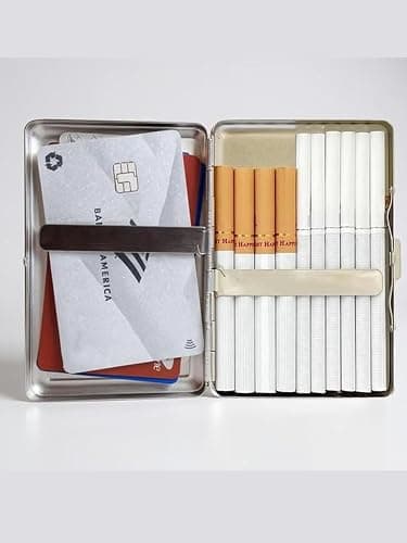 WORYEAR Vintage-Style Versatile Card & Cash Case, Blocking Metal Ultra SlimID Wallet, Easy Snap Closure, Art Deco Design(A) thumbnail 5