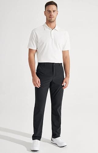Libin Mens Golf Pants Stretch Work Dress Pants 30"/32"/34" Quick Dry Lightweight Casual Comfy Trousers with Pockets thumbnail 3
