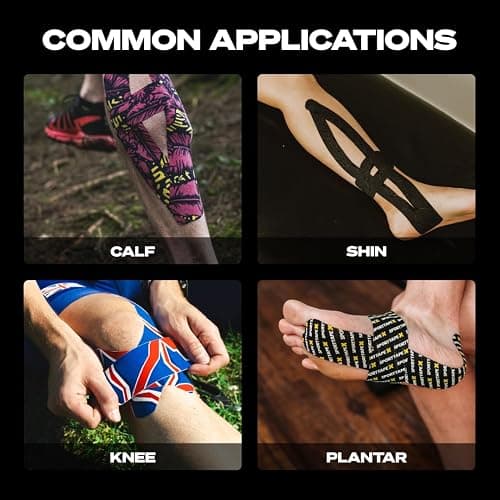 SPORTTAPE Kinesiology Tape, 5cm x 5m, Black - Waterproof, Hypoallergenic | Water Resistant, Hypoallergenic Physio Tape for Muscle Injury Recovery, Sports Strapping, Knee Pain, Joint Support & Blisters thumbnail 6