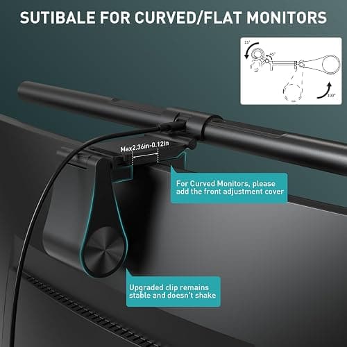 Quntis Monitor Light Bar PRO+ with Remote Control, Fit for Curved/Flat Monitor, Eye-Care USB Computer Lamp Dimmable Screen Light Bar with Auto-Dimming, No Glare Home Office Gaming Desk Lamp thumbnail 4