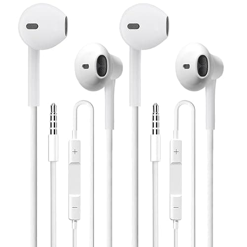 CLIPSUN Wired Earbuds 2 Pack, Earbuds HiFi Stereo Wired Earphones Headphones with Microphone Volume Control Compatible with iPad, Laptop, MP3, Android Smartphones, Fits All 3.5mm Jack Device - Image 1