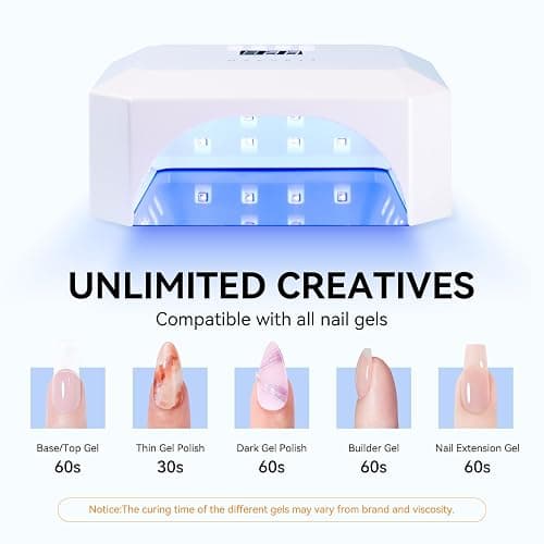 Makartt UV LED Nail Lamp: UV Light for Gel Nails Rechargeable Aurora 36W Gel Lamp with 4 Timers & Auto Sensor Professional Fast Curing Cordless Nail Light for Home Salon Manicure thumbnail 3