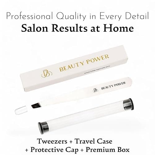 Beauty Power Slant Tip Precision Tweezers - Stainless Steel Eyebrow Tweezers for Women & Men - Precision Tweezers for Facial Hair, Ingrown Hair & Brow Shaping - Professional Beauty Tool - White thumbnail 7