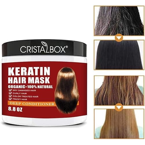 Keratin Hair Mask,Keratin Hair Treatment 250g Hair Mask for Dry Damaged Hair,Deep Conditioning Hair Treatment Mask Repair Treatment Damage Hair Root,Natural Deep Conditioner Hydrating Hair Care Gifts thumbnail 3