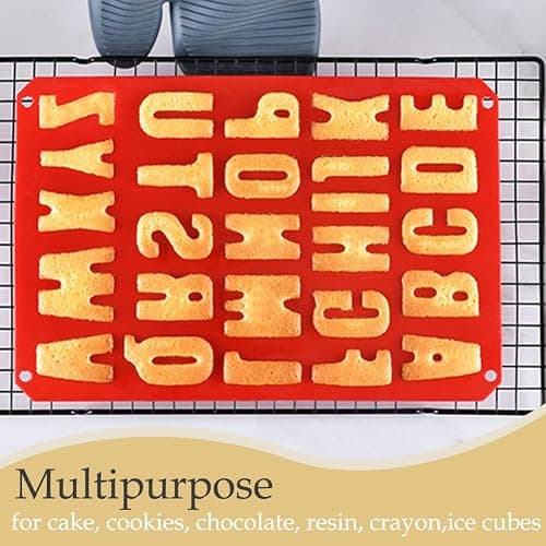 2pcs Silicone Letter Cake Mold BPA Free, Non-Stick Chocolate Mold Soft and Easy to Release, Decorating Silicone Red Mold Cake Baking Utensils Good Toughness DIY Ice Tray Kitchen Cake Pans thumbnail 5