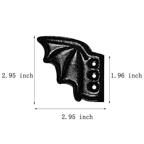 Kayueway Fashion Cute Flying Black Little Bats Shoe Wings Boy Girl Bats Shoe Wings DIY Decorations Super Wings Old New Sport Shoes Gift Runner Embroidered Bat Wing Set of 2 thumbnail 4