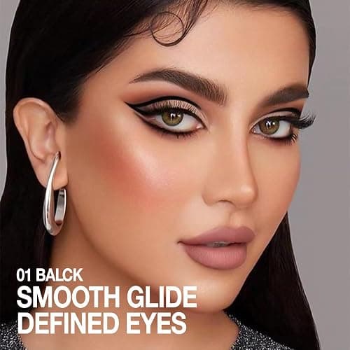 evpct Black Eyeliner Pencils for Eyes, Black Colored Eye Liner Pencil Makeup Waterproof Smudge Proof, Colored Gel Waterline Eyeliner Liquid, Face Eye Paint Stick Lipstick Pen Halloween Makeup thumbnail 2