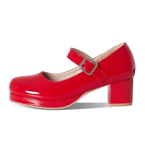 femflame Women's Low Chunky Heel Mary Jane Pumps Ankle Buckle Strap Sweet Round Toe Dress Shoes JK Cosplay Uniform Dress Shoes thumbnail 4