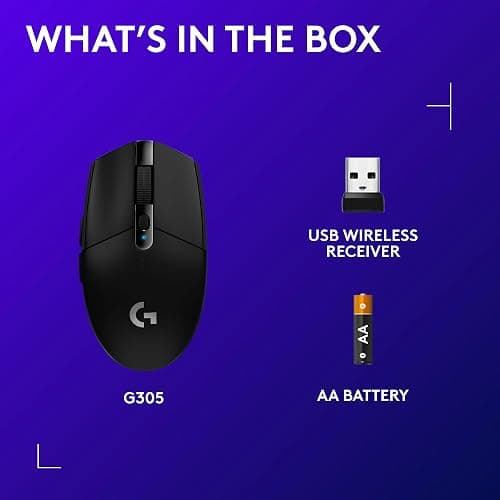 Logitech G305 LIGHTSPEED Wireless Gaming Mouse, Hero 12K Sensor, 12,000 DPI, Lightweight, 6 Programmable Buttons, 250h Battery Life, On-Board Memory, PC/Mac - Black thumbnail 9