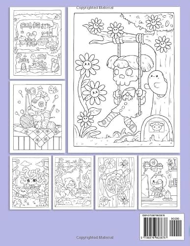 Creepy Cutie: Coloring Book for Adults and Teens Featuring Goth Kawaii and Spooky Cute Creatures of All Kinds and Many More thumbnail 2